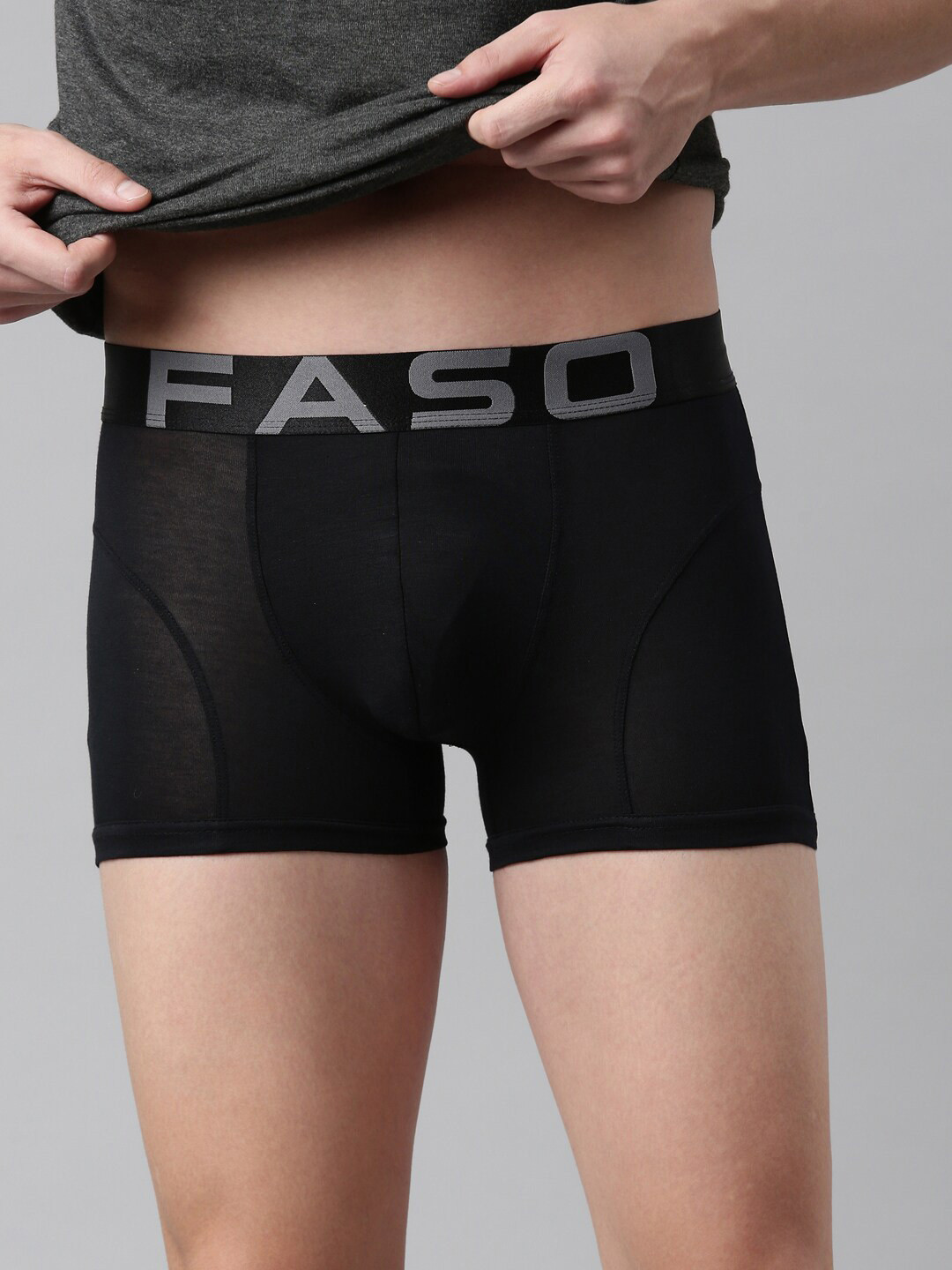FASO Micro Modal Cotton Trunks FA3017-SQ-BLACK