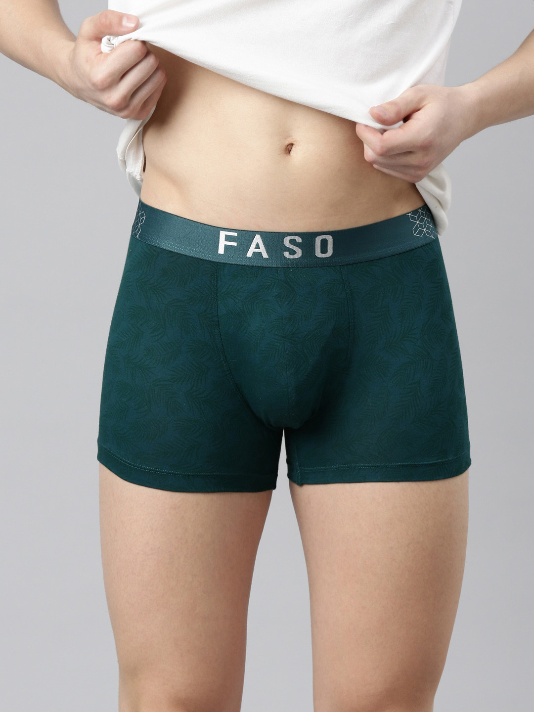 FASO Printed Organic Cotton Trunks FS3007-SQ-DEEPTEAL
