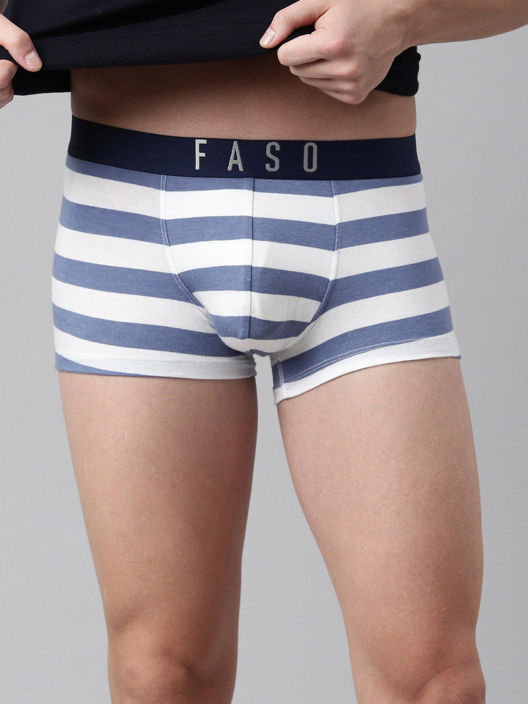 FASO Striped Organic Cotton Trunk FS2007-SQ-WHITE
