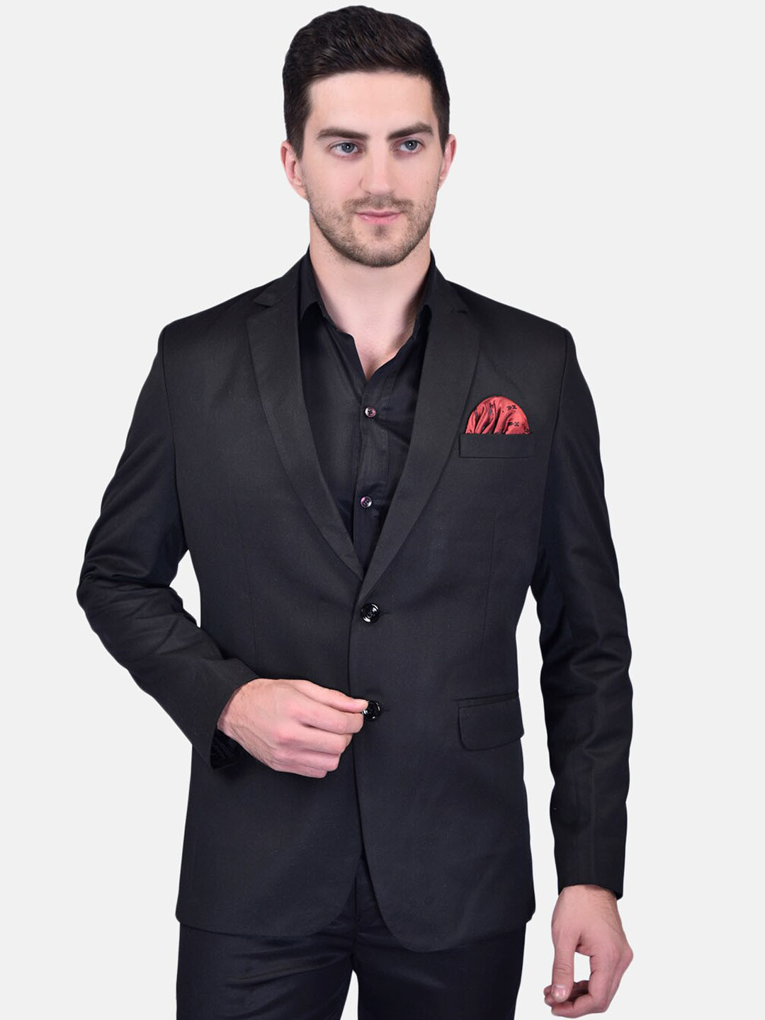 PRINTCULTR Single Breasted Notched Lapel Formal Blazers