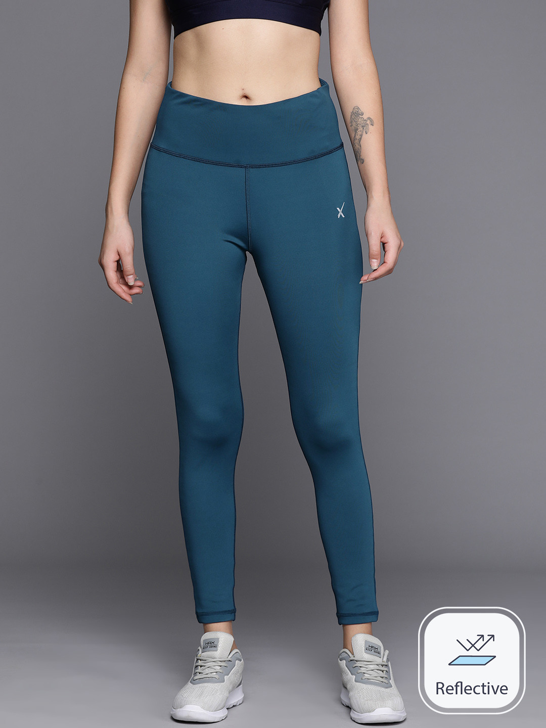 HRX by Hrithik Roshan Running Tights with Reflective Detail