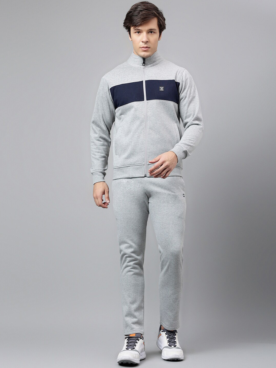 FCK GOLD Colourblocked Mock Collar Sports Tracksuit