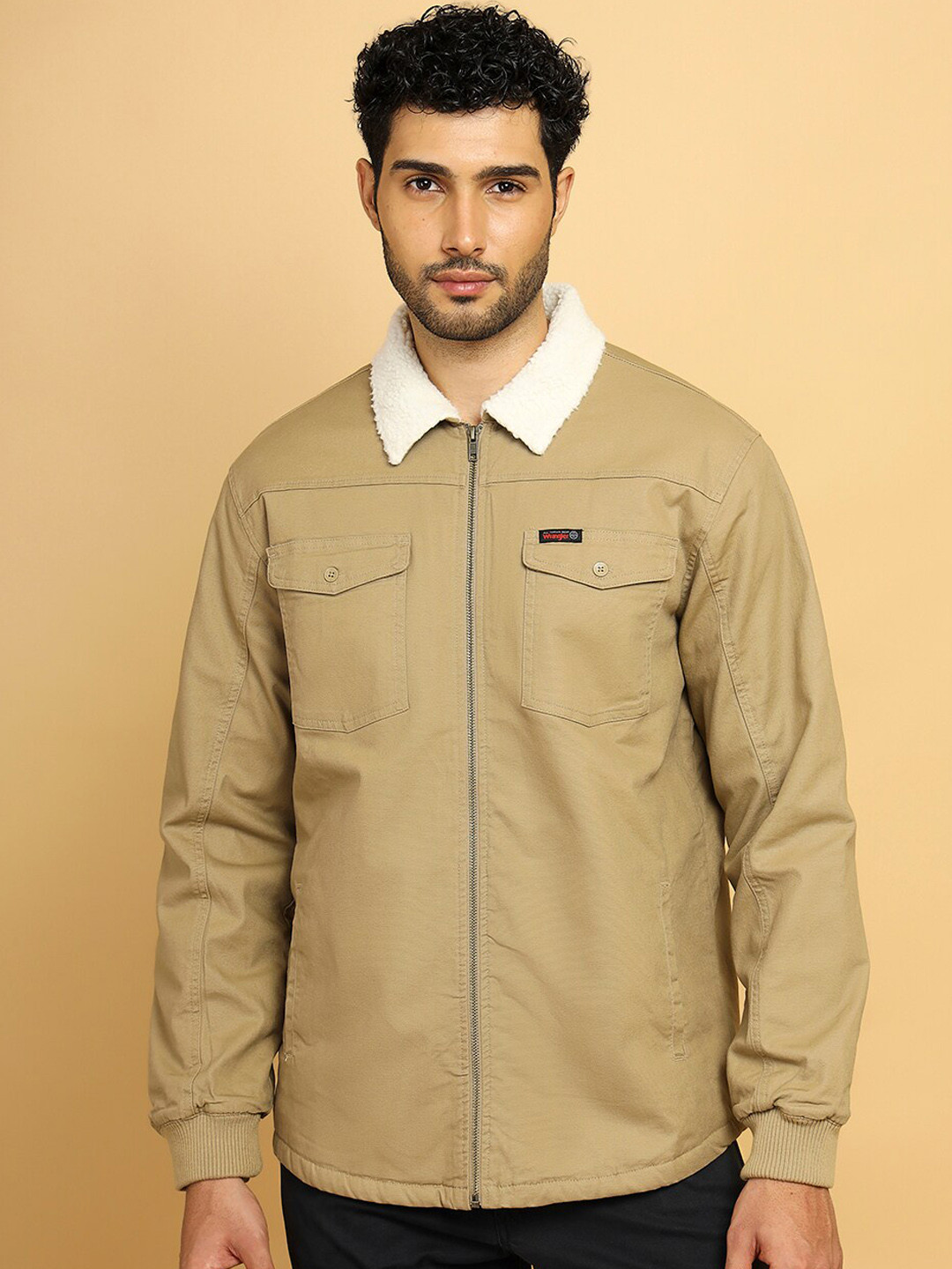 Wrangler Spread Collar Long Sleeves Open Front Jacket