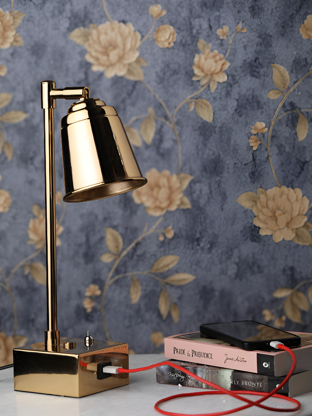 Decor de Maison Gold-Toned Aluminium USB & Adjustable Study Lamp