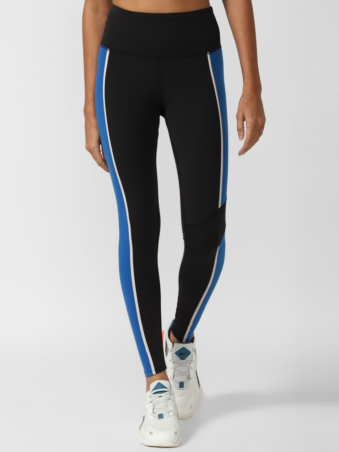 Reebok Women Colourblocked Ankle-Length Lux Hr Gym Tights