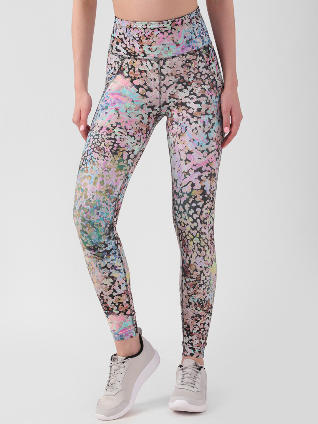 Reebok Women Printed Lux Bold Hr Mod Saf Ankle-Length Gym Tights