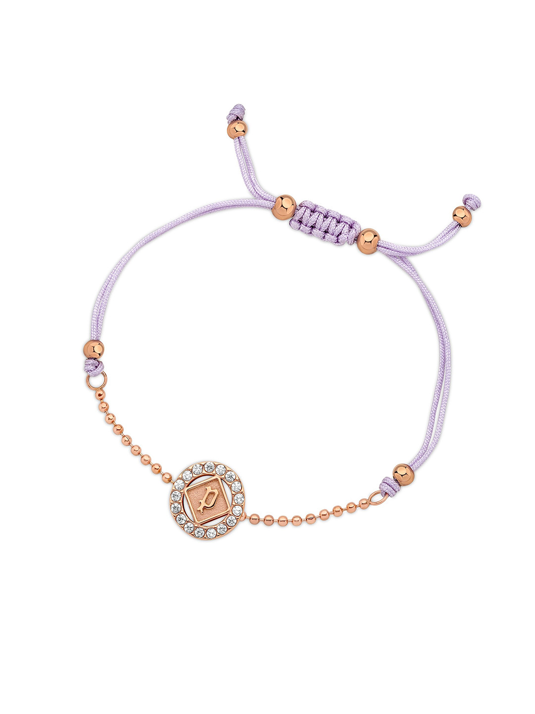 Police Rose Gold-Plated Stone Studded Charm Bracelet