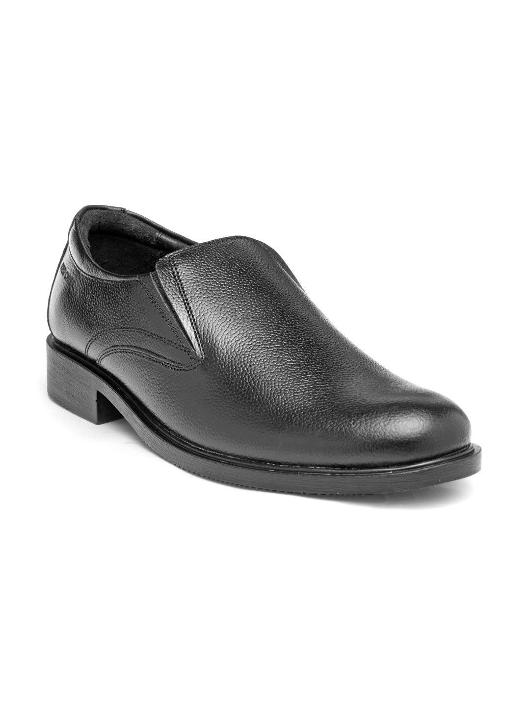 red chief black leather shoes