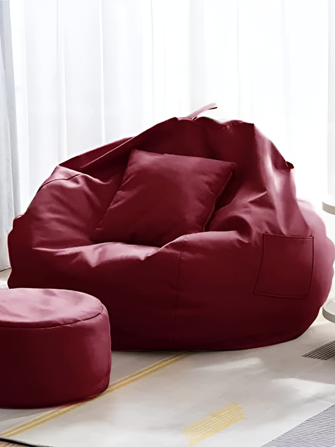 Coaster Shine Maroon 3XL Bean Bag Cover With Pillow Set