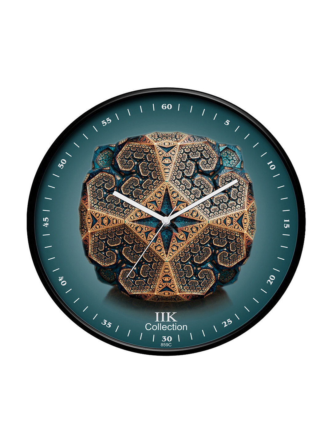 IIK COLLECTION Black and White Printed Round Contemporary Analogue Wall Clock