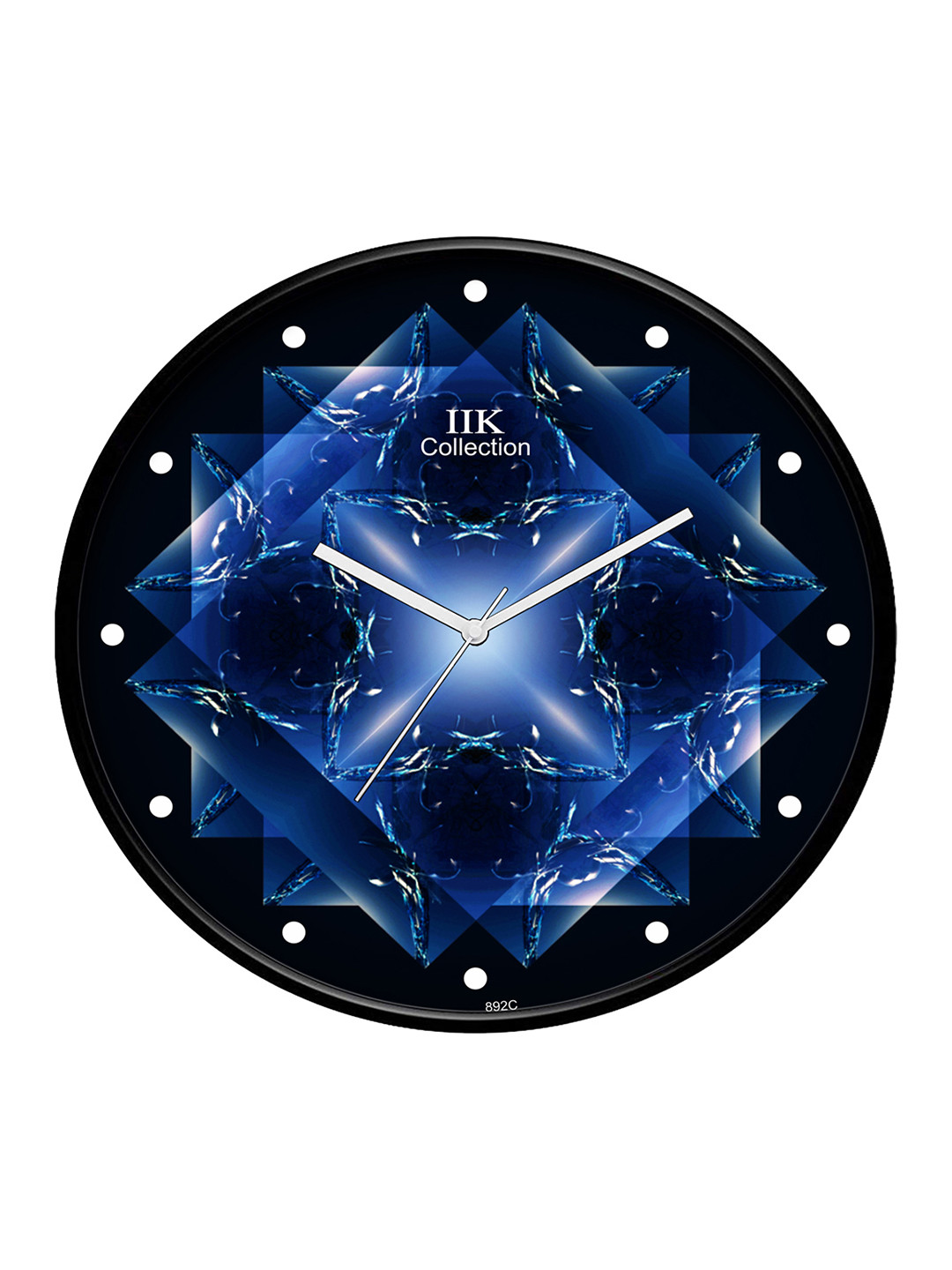 IIK COLLECTION Black Plastic Large Display Round Battery Analogue Wall Clock-30cm