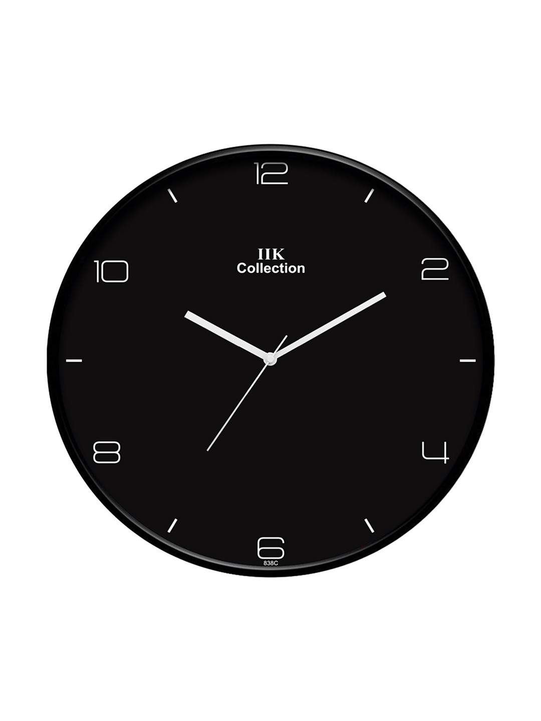 IIK COLLECTION Black Plastic Large Display Round Battery Analogue Wall Clock-30cm