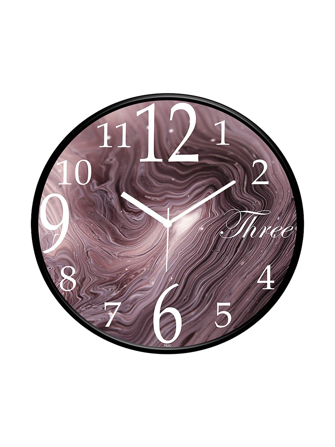 IIK COLLECTION Black & Brown Printed Round Contemporary Wall Clock