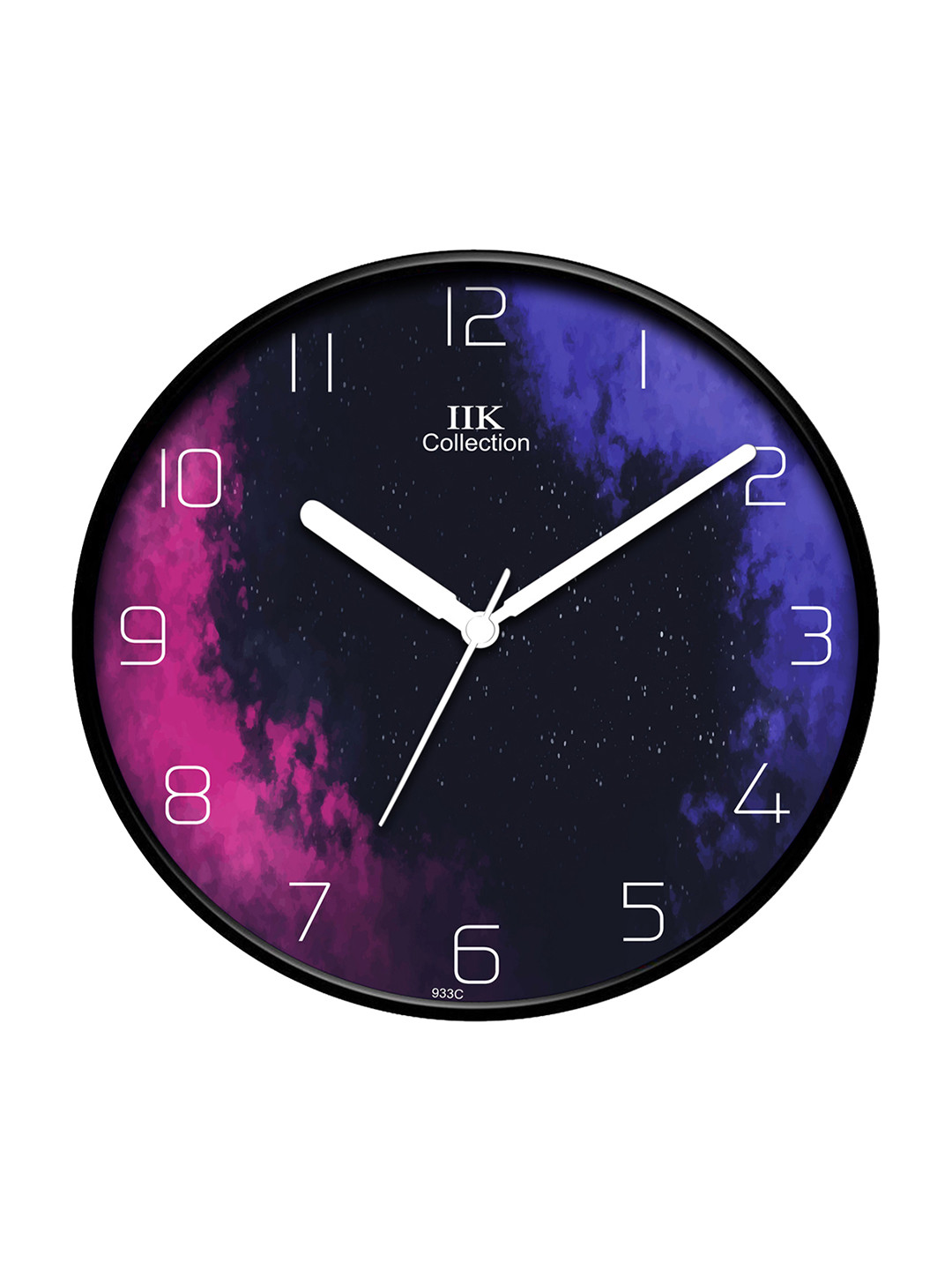 IIK COLLECTION Black & Blue Printed Round Contemporary Wall Clock