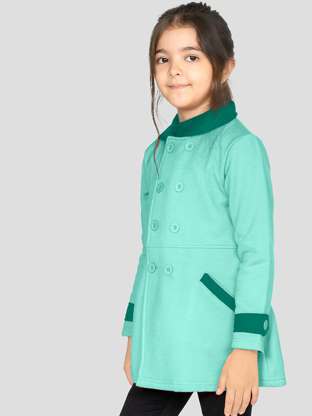 Naughty Ninos Girls Double Breasted Fleece Pea Coat