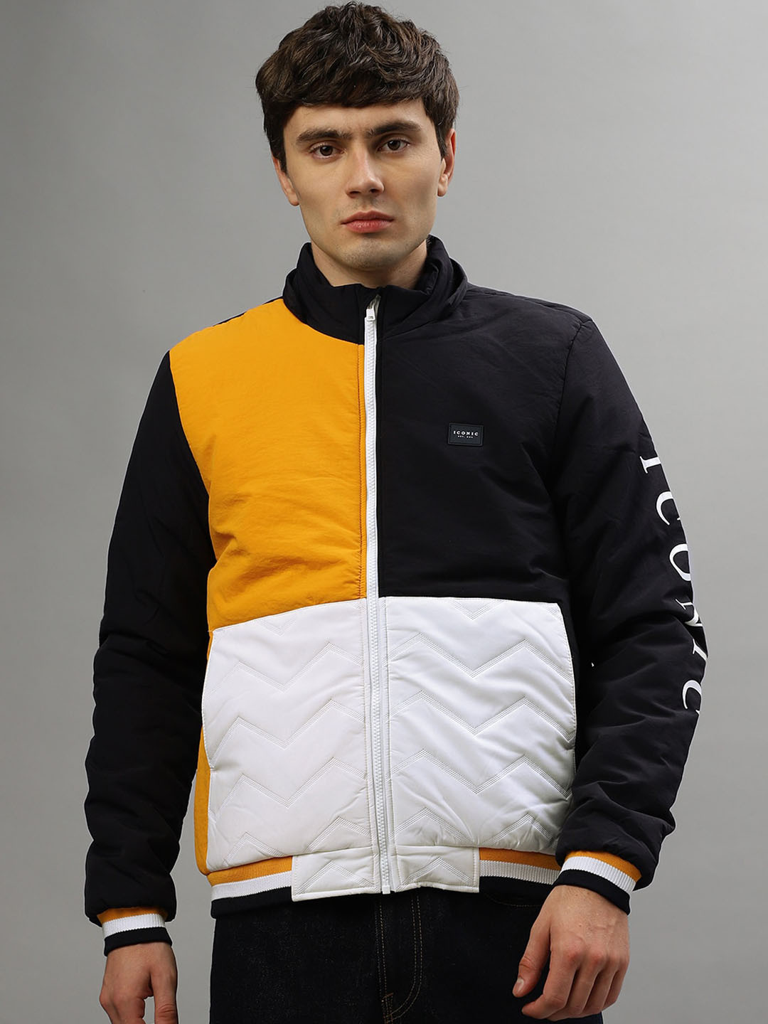 Iconic Colourblocked Hooded Bomber Jacket