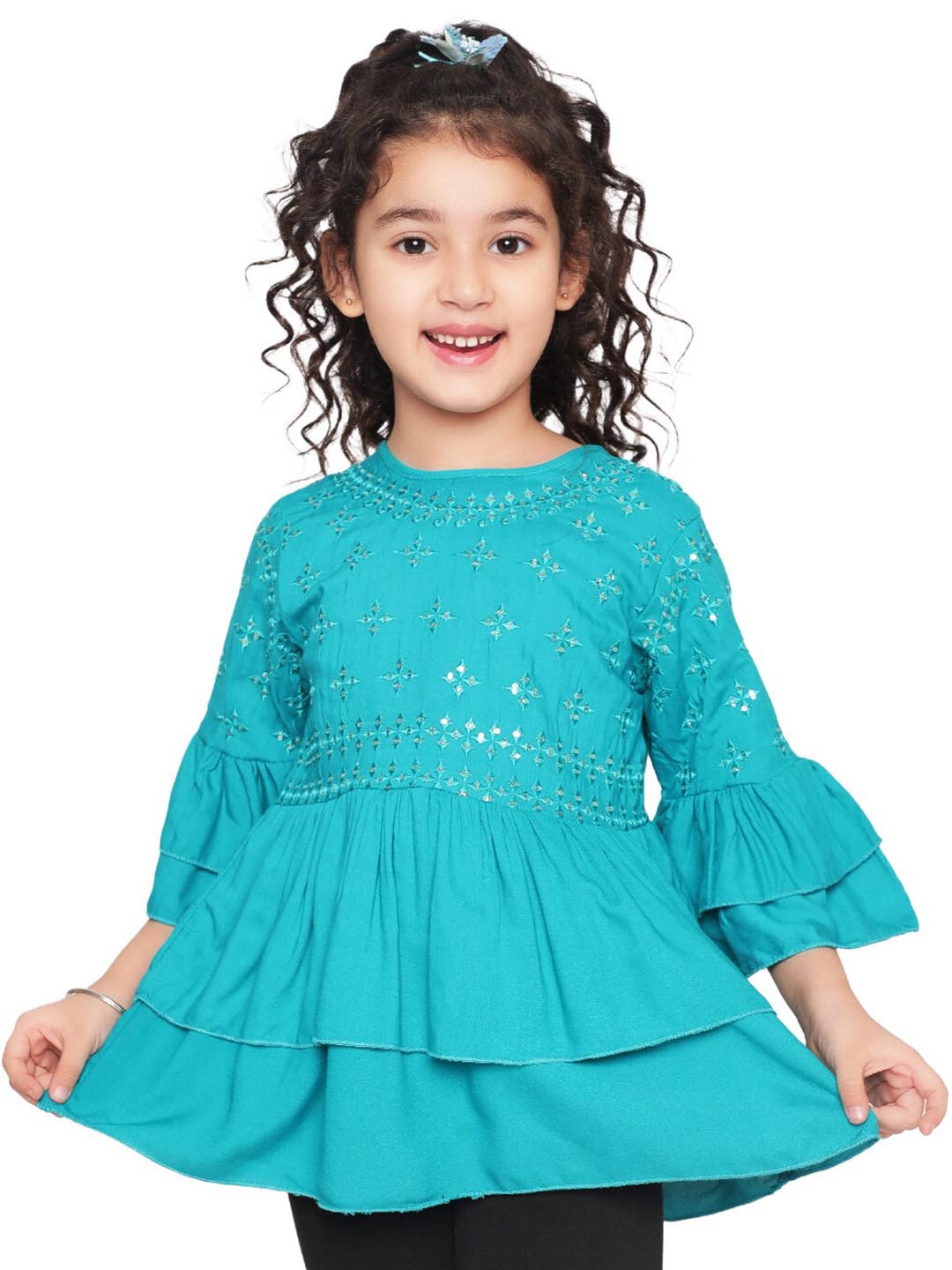 BAESD Ethnic Motifs Embroidered Sequinned A-Line Kurti