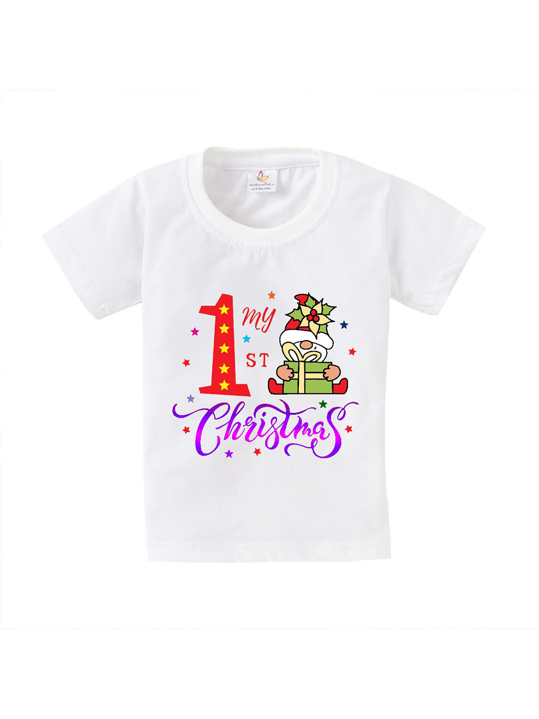 Babywish Kids Relaxed Fit My 1st Christmas Printed Cotton T-shirt