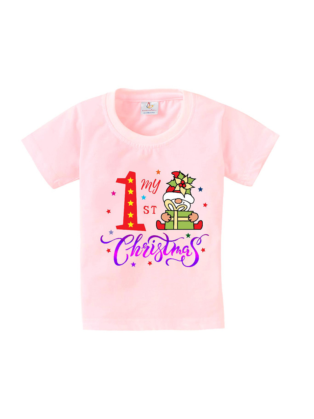 Babywish Kids My 1st Christmas Printed Relaxed Fit Cotton T-shirt