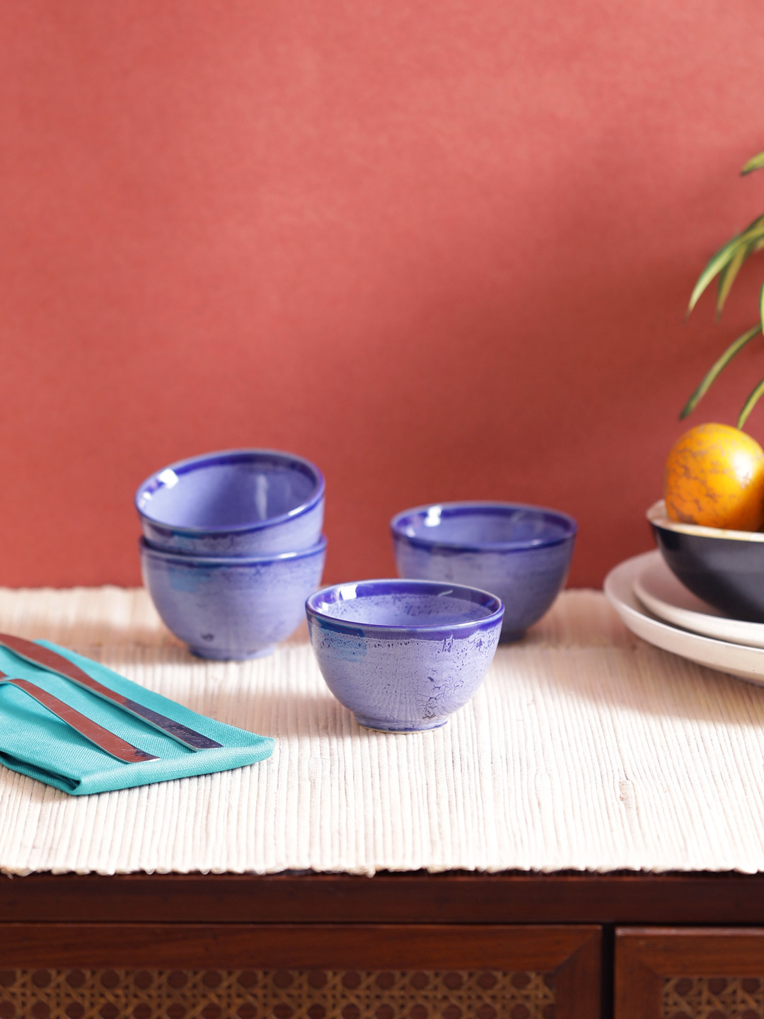 VarEesha Blue 4-Pieces Dessert Katori Bowls