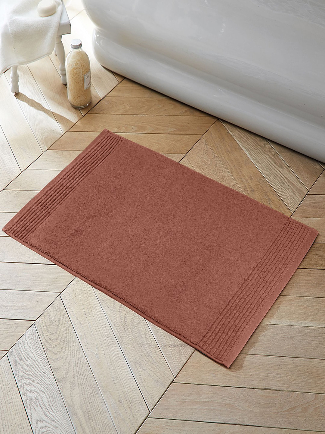 Himeya Rust Brown 1000 GSM Cotton Bath Rug