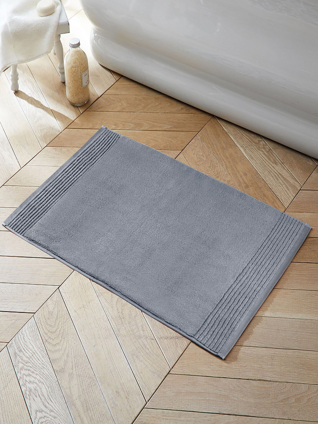 Himeya Grey 1000 GSM Cotton Bath Rugs