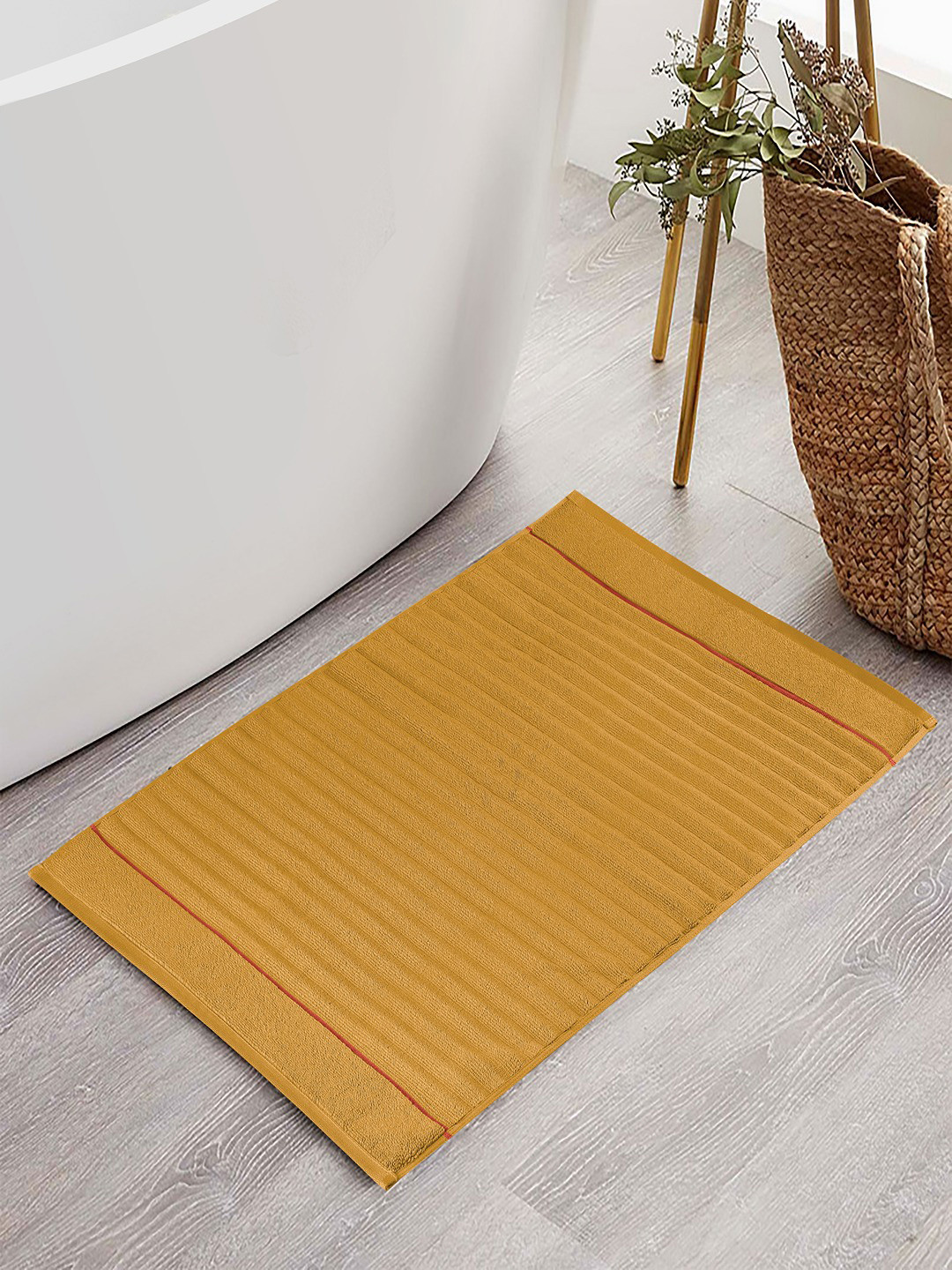 Himeya Yellow Solid 1000 GSM Cotton Bath Rug