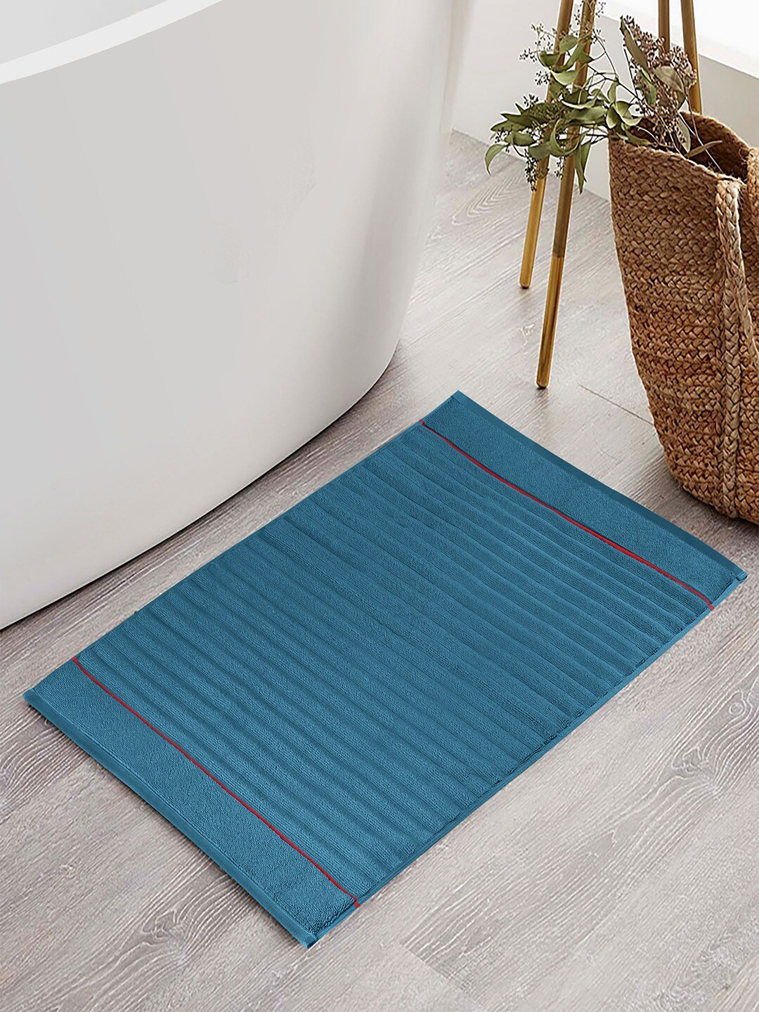 Himeya Teal Blue 800 GSM Cotton Bath Rug