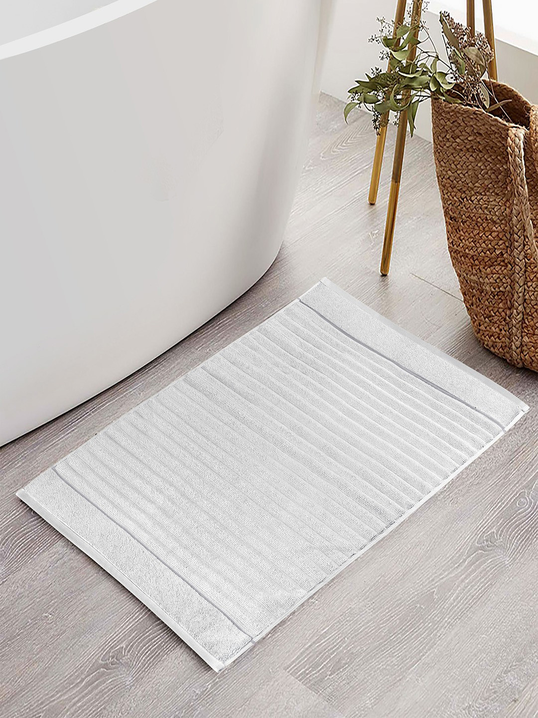 Himeya White 1000 GSM Cotton Bath Rugs