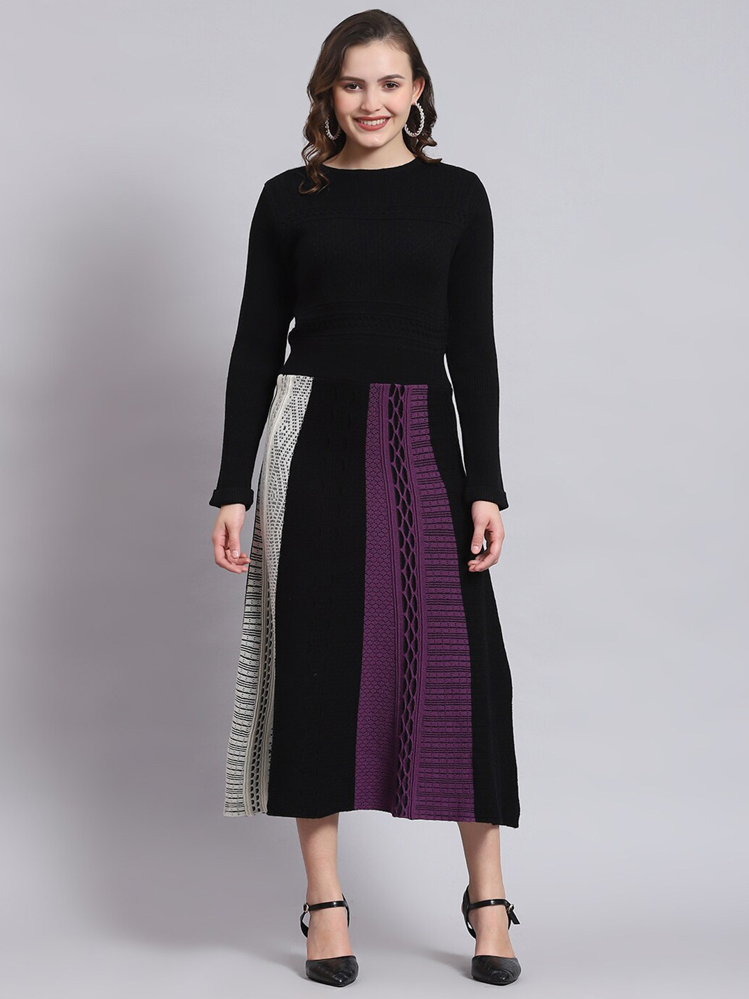 Monte Carlo Self Design A-Line Midi Dress