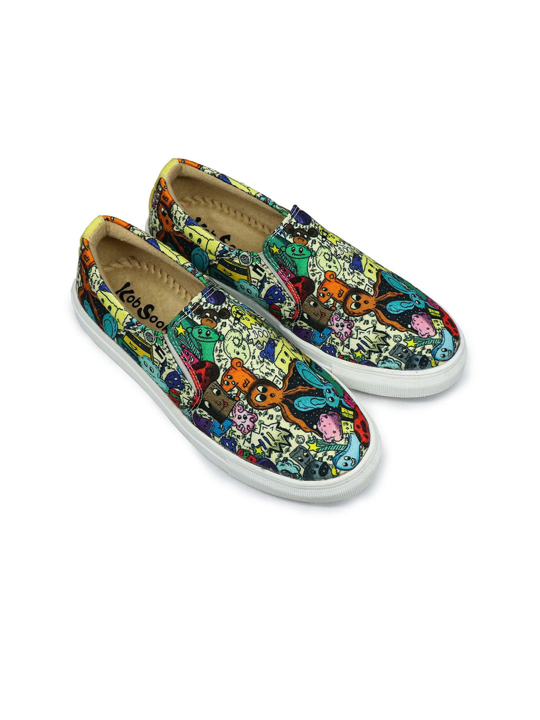 KobSook Women Sweat Absorption Lightweight Abrasion Slip Resistant Canvas Slip-On Sneakers