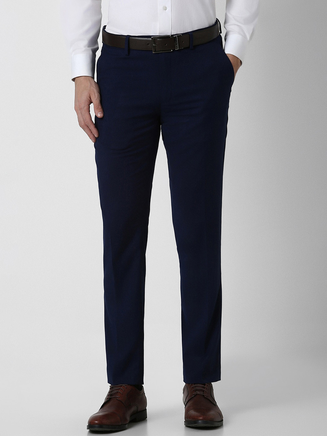 Peter England Elite Men Slim Fit Mid-Rise Formal Trouser