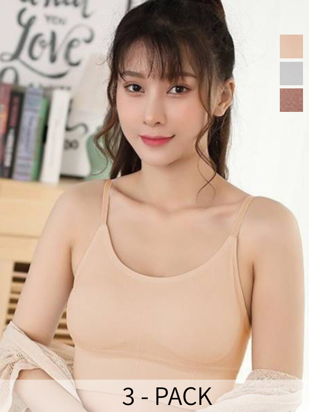 UNDER 1000 Pack of 3 Full Coverage Dry Fit Cotton T-shirt Bra with All Day Comfort