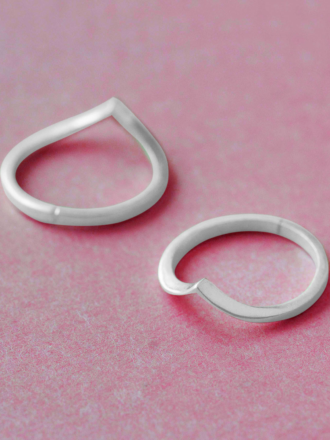 Unniyarcha 92.5 Silver Set Of 2 925 Sterling Silver Toe Rings