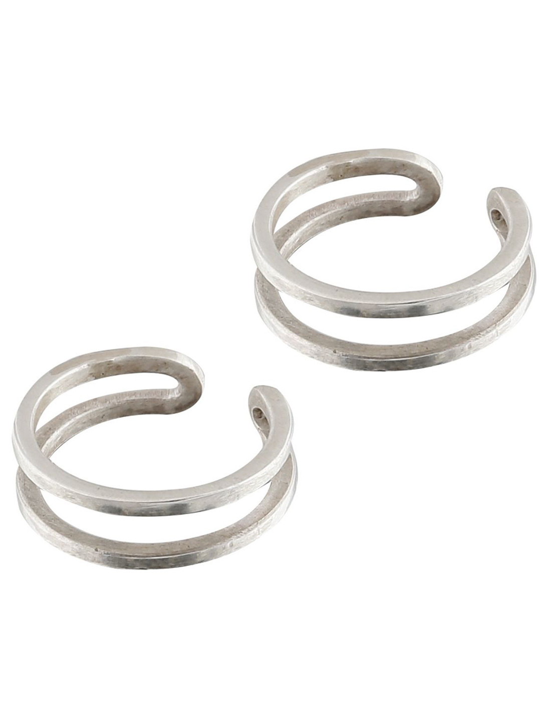 Unniyarcha Silver-Plated Double Wired 92.5 Sterling Silver Toe Ring