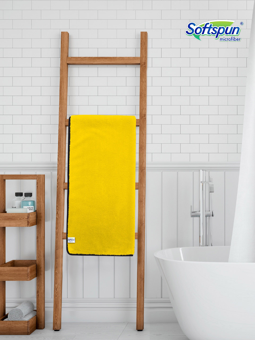 Softspun Microfiber Yellow Microfiber Anti-Bacterial Extra Safe Bath Towel