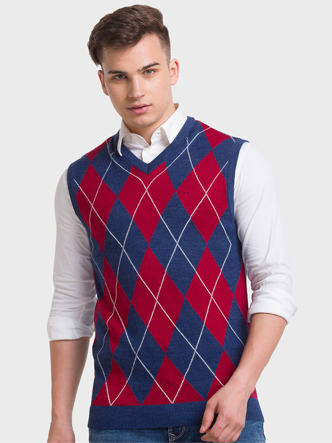 ColorPlus Men Blue Sleeveless Fashion