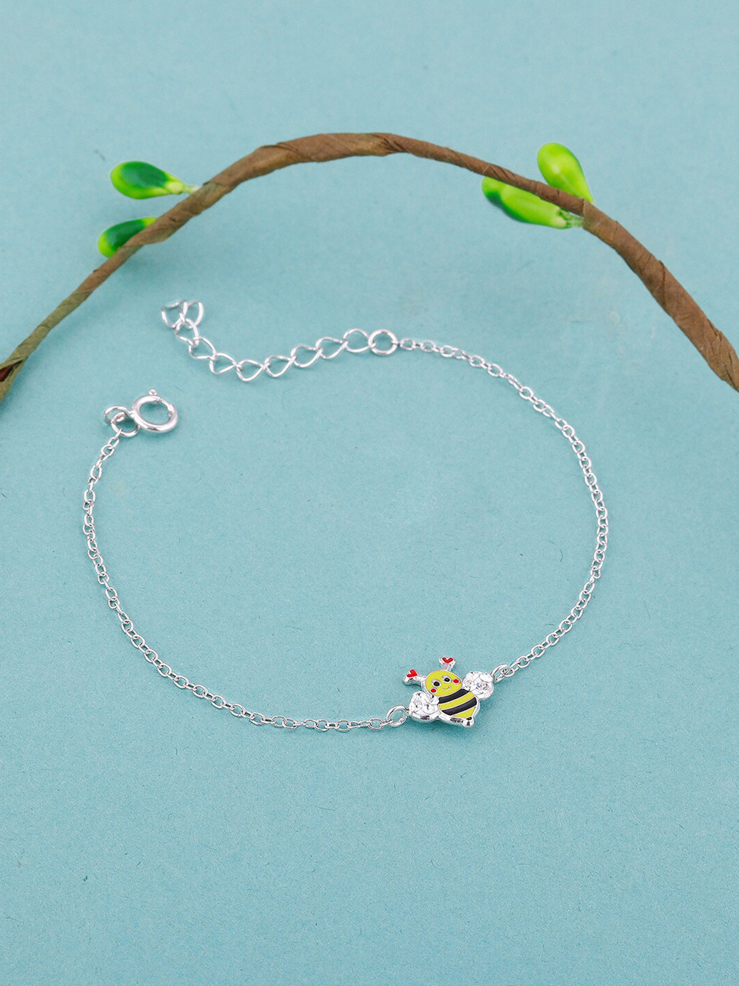 GIVA Girls Sterling Silver Rhodium-Plated Link Bracelet