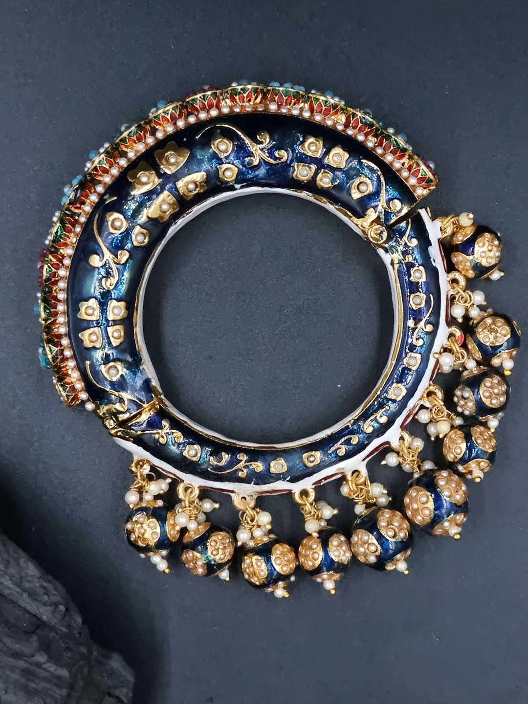 Anouk Gold Plated Bead Studded Ethnic Rajasthani Bangles - Bangle for Women 26138234 | Myntra