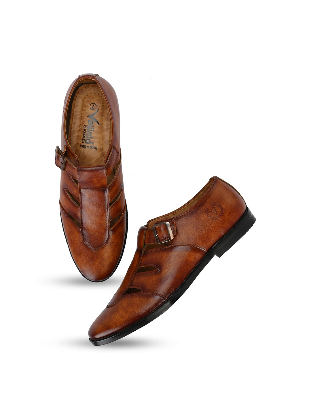 Vellinto Men FALCON Textured Shoe-Style Sandals