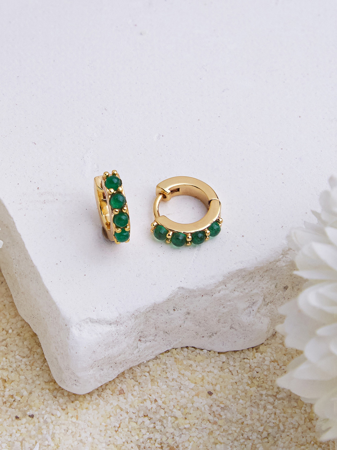 Accessorize London 14K Gold Plated Z Multi Birthstone Hoop Earrings