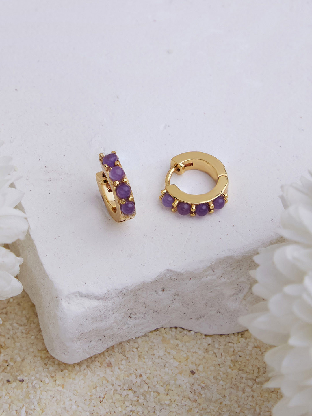 Accessorize 14K Gold Plated Z Multi Birthstone Hoops