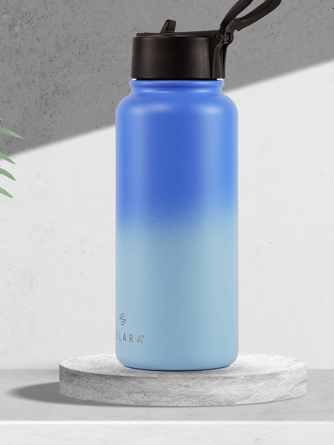 Solara Stainless Steel Vacuum Insulated Water Bottle, Blue Wave- 1Liter