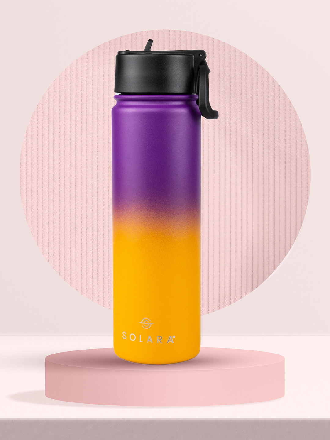 Solara Purple Colourblocked Stainless Steel Double Wall Vacuum Sipper - 650ml