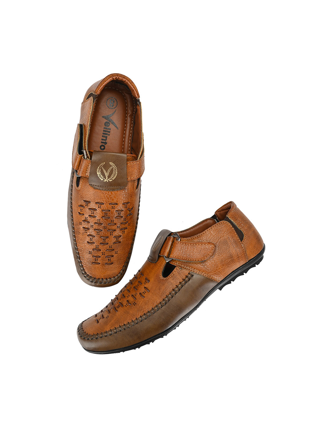 Vellinto Men LYNX Textured Shoe Style Sandals With Velcro Closure