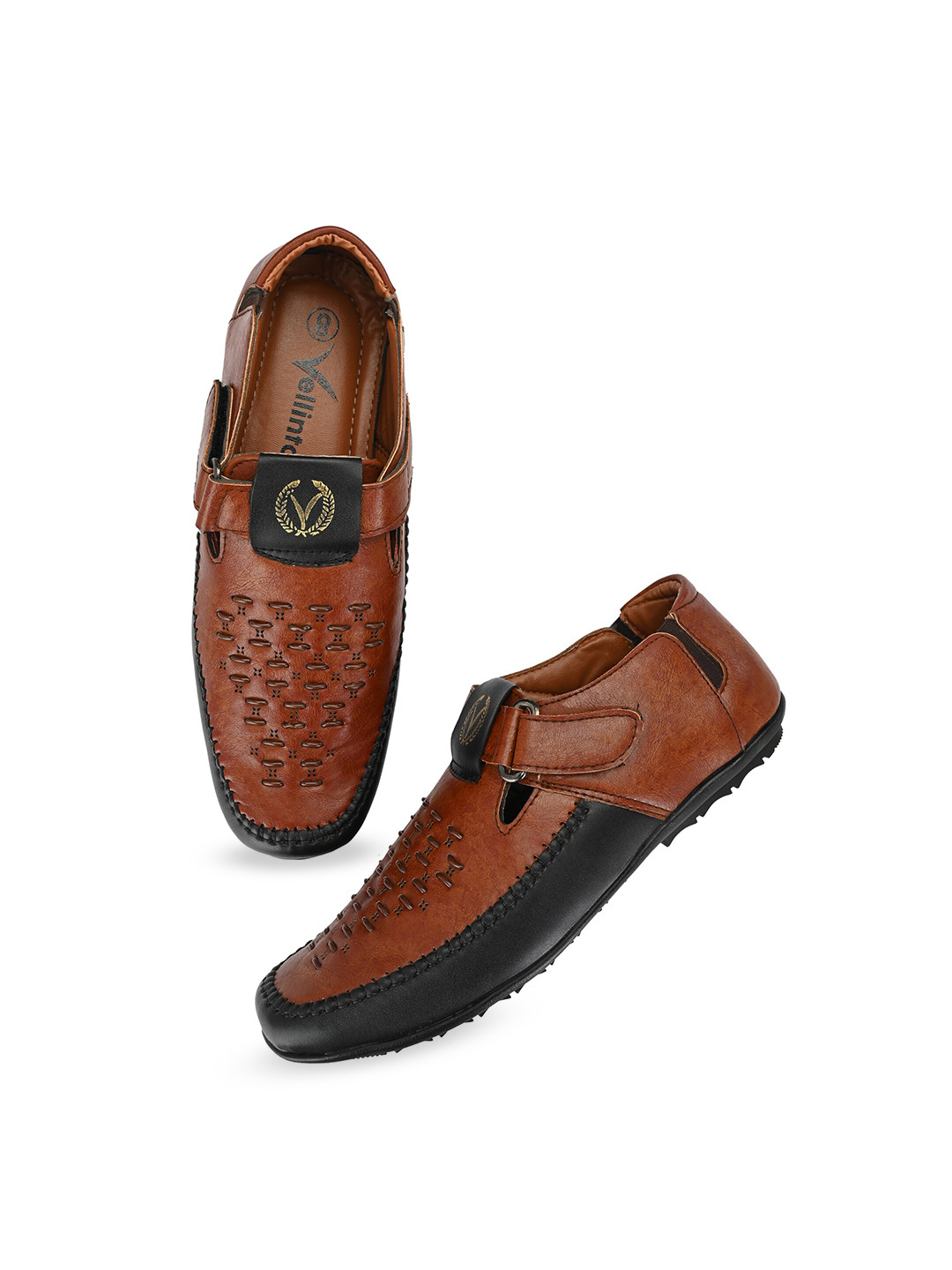 Vellinto Men LYNX Textured Shoe Style Sandals With Velcro Closure