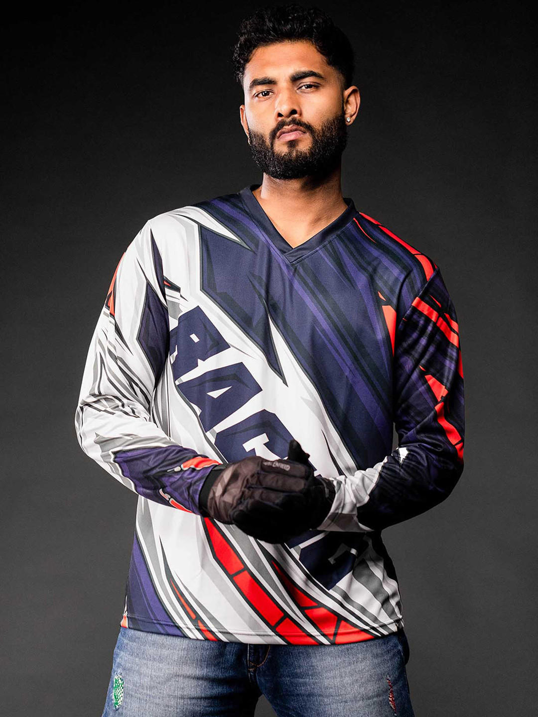 WANDERLOOMS Racing Primo Printed Jersey Biker T-Shirt