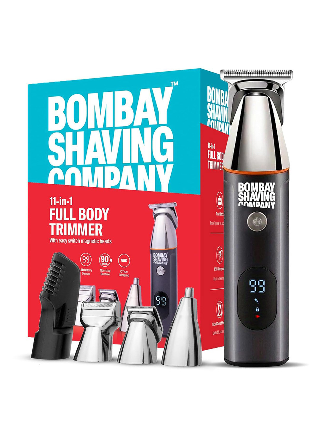 Bombay Shaving Company 5-In-1 Magnetic Attachments Full Body Trimmer