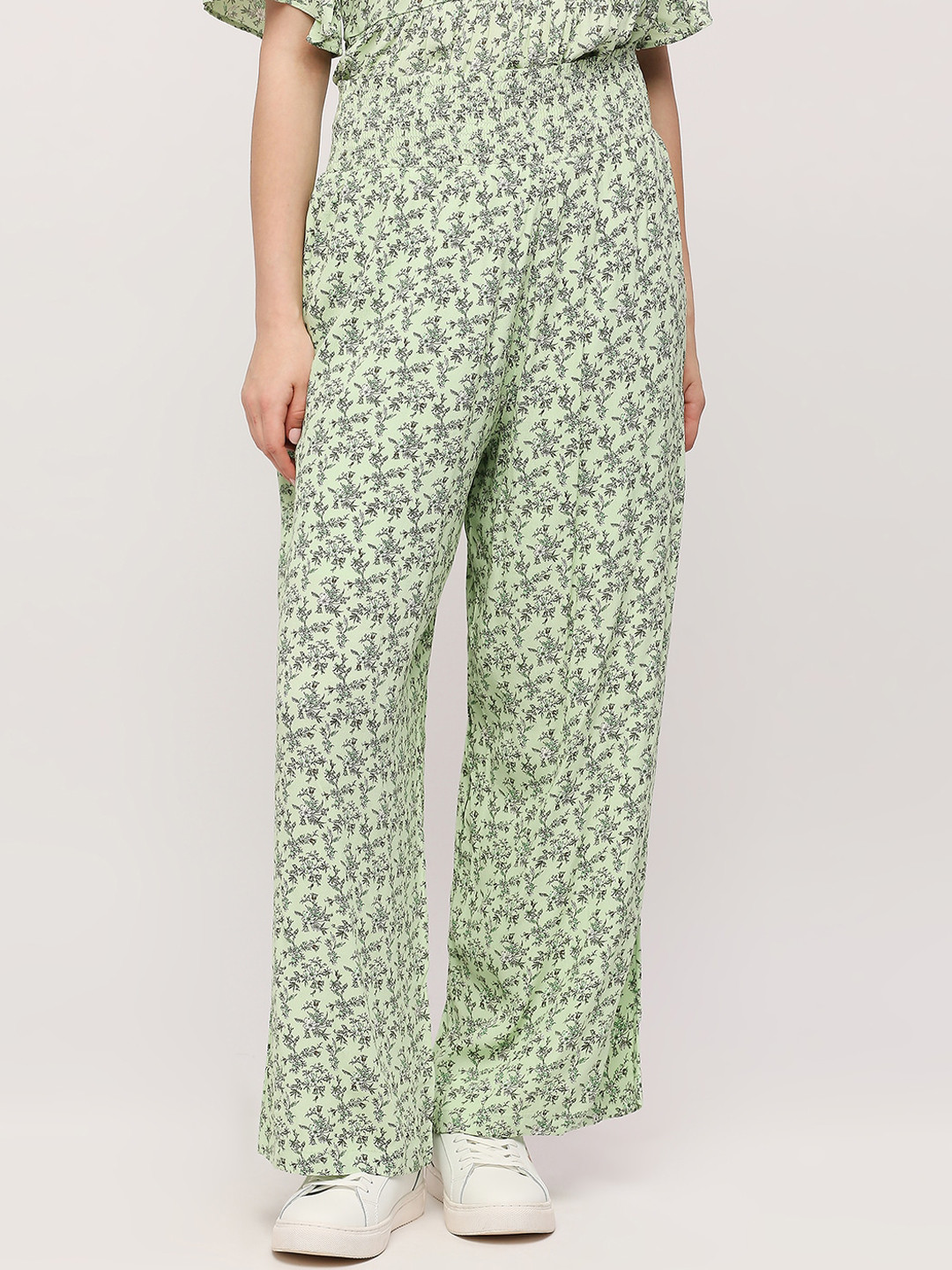 Pepe Jeans Floral Printed Comfort High-Rise Parallel Trousers