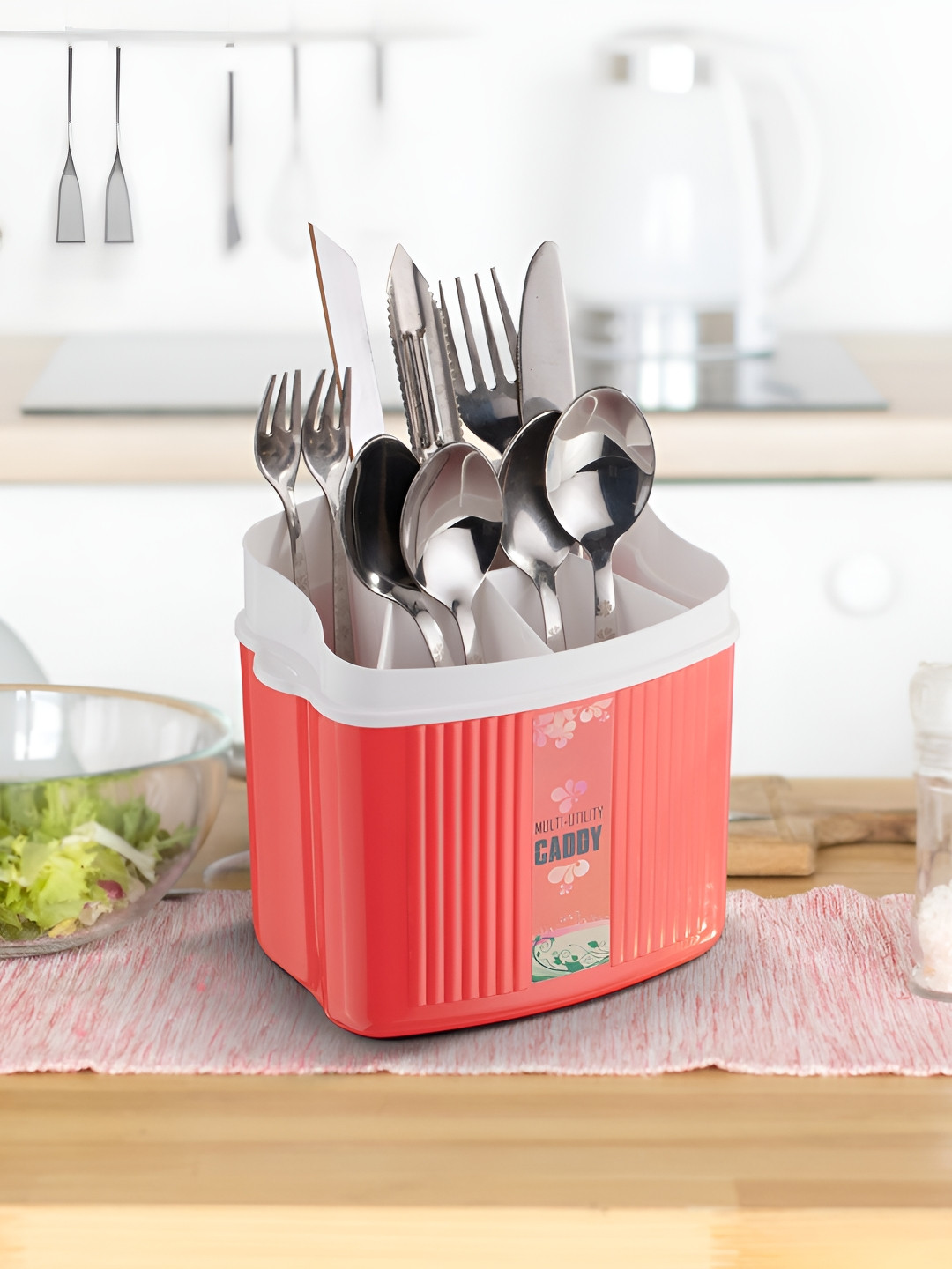 SELVEL Orange Textured Kitchen Caddy